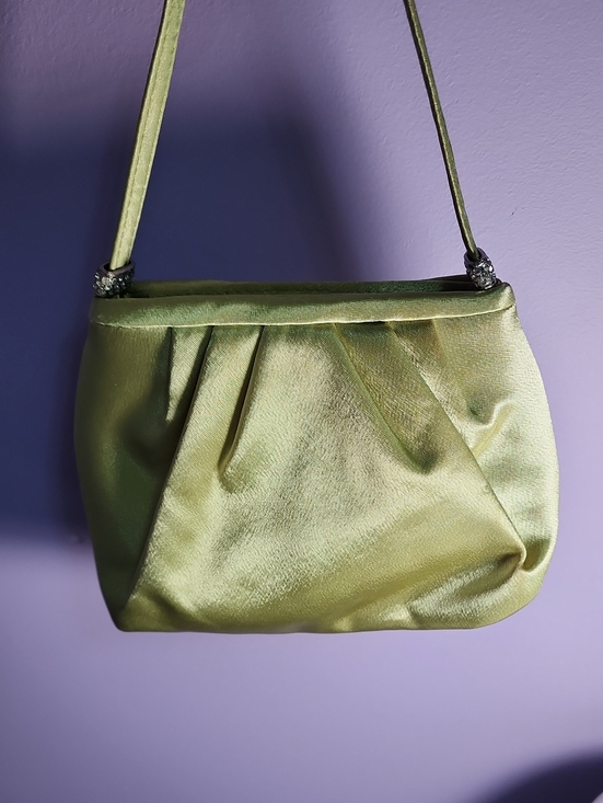 Handbags - Satin Light Green Women's Evening Shoulder Bag
